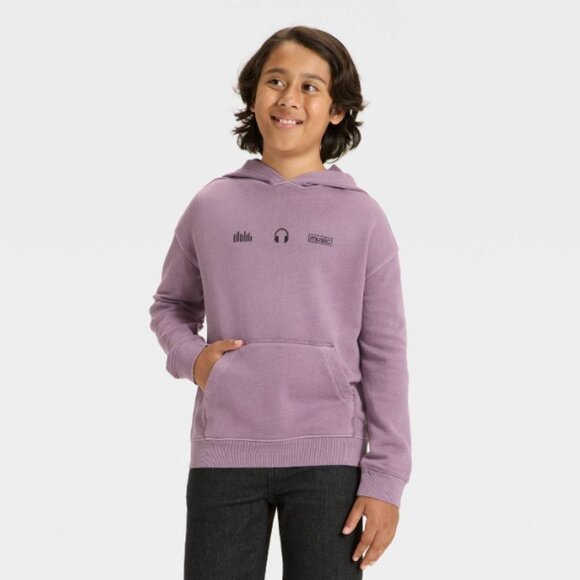 Cat & Jack Boys 16-18 Lightweight Vinyl Lover Hoodie NWOT - Picture 2 of 6